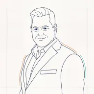 Line-art illustration of Chris Briggs