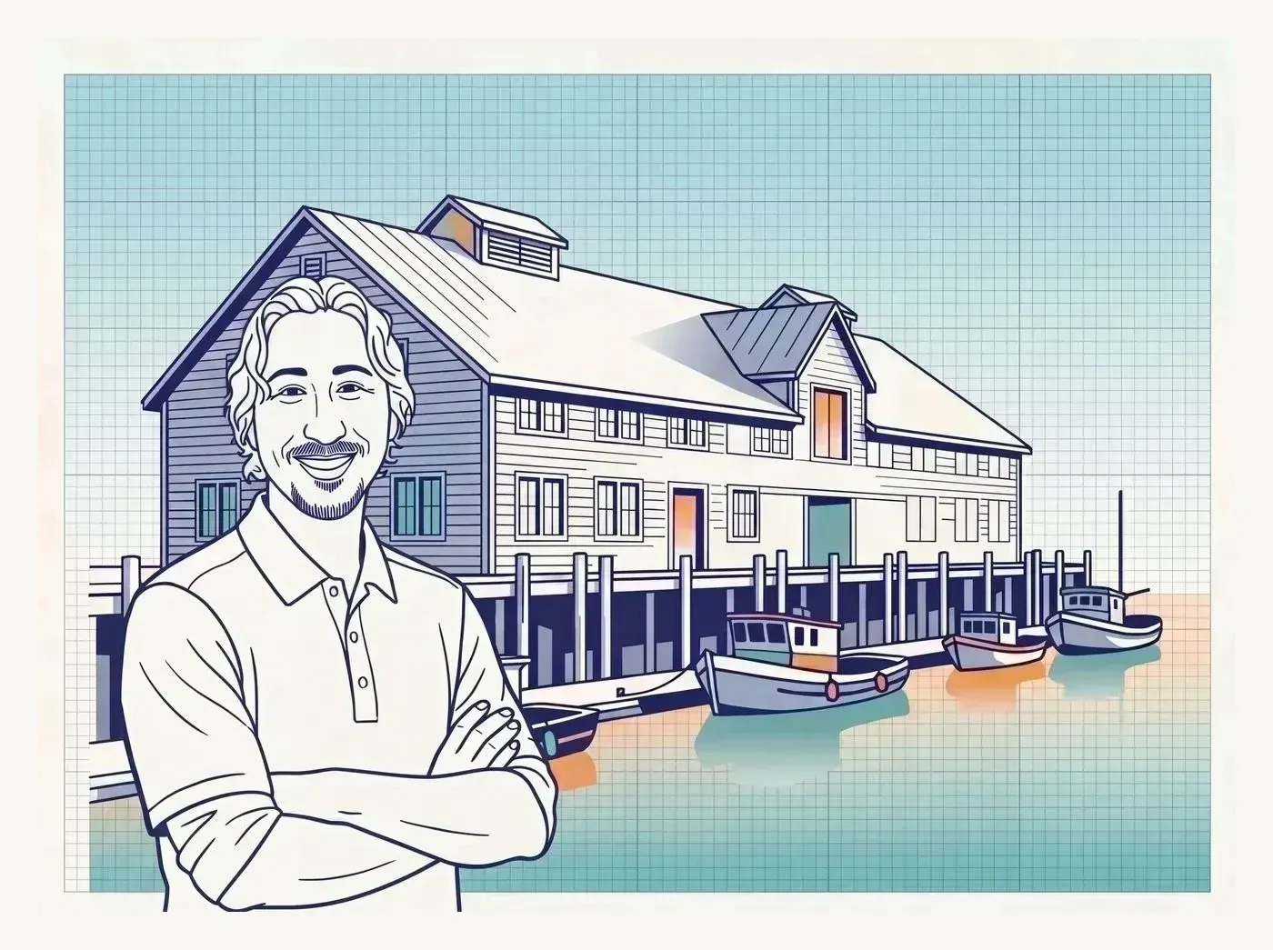 Line-art illustration of an iconic Richmond landmark